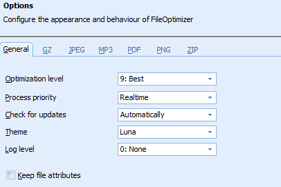 fileoptimizer options