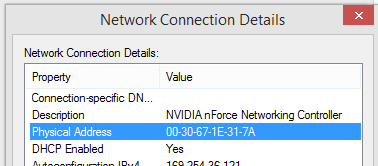 Connection Status Details Win 8.1