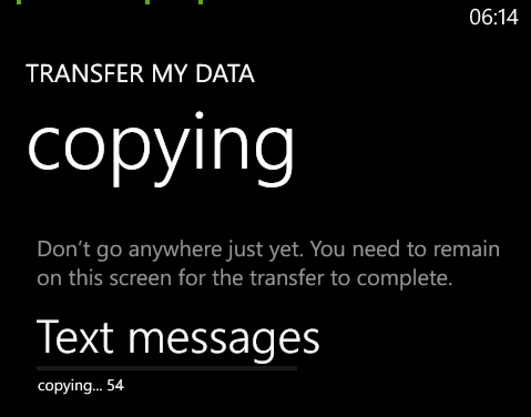 Transfer my Data Copying Data