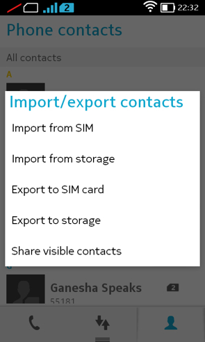 Import SIM contacts Nokia X