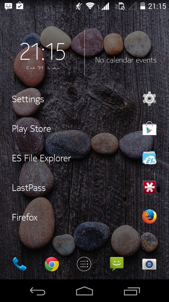Home screen of z launcher