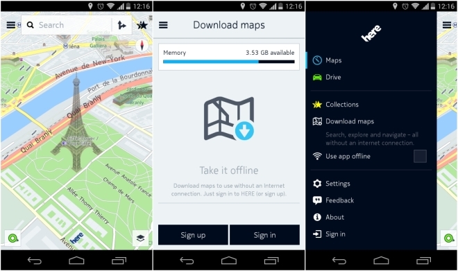 here maps android screenshots