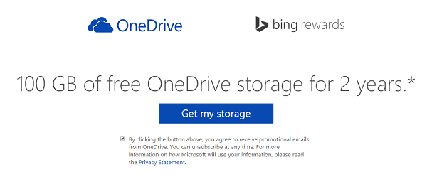 OneDrive Claim 100GB