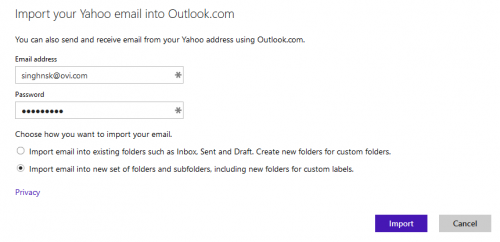 Import YahooMail to Outlook