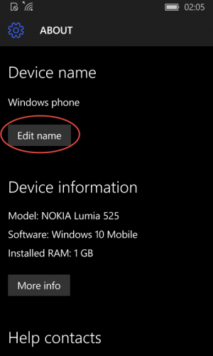 Windows 10 Mobile - About