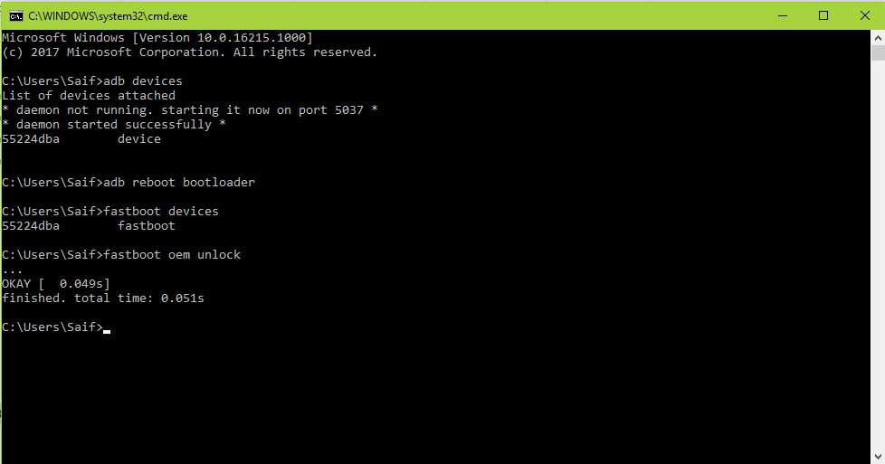 fastboot oem lock command not allowed