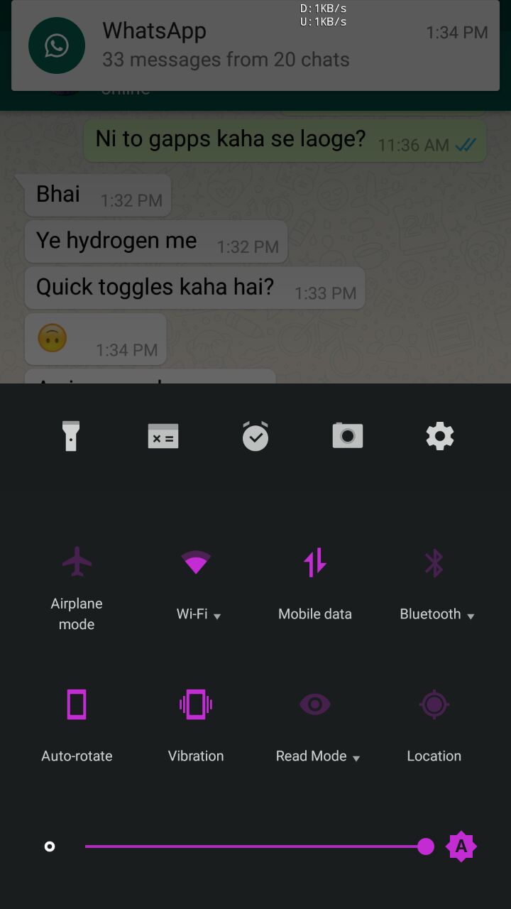 H2OS Quick Toggles