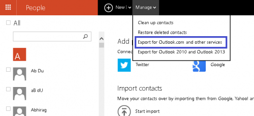 how to import contacts to outlook 2016 from android