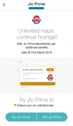 Jio Prime MyJio app