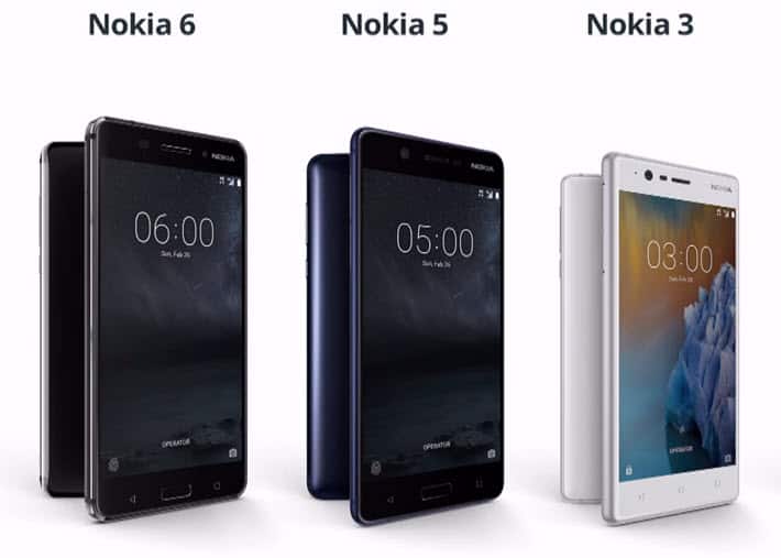 Nokia 6 nokia 5 and nokia 3 all