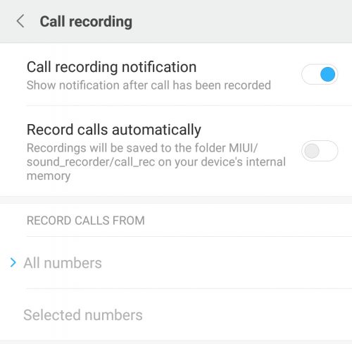 Redmi Note 4 Auto Call Recording