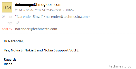 Nokia 6, Nokia 5, Nokia 3 support VoLTE