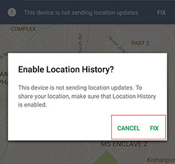Enable Location History Prompt in Chrome