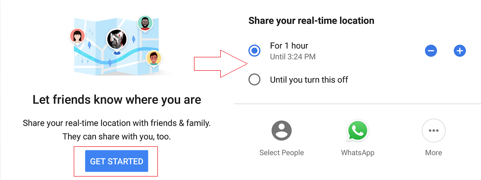Share Real-Time location on Google Maps 