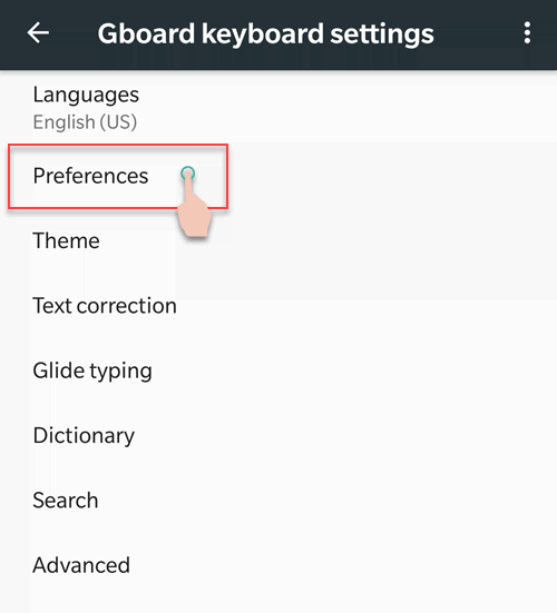 Gboard keyboard settings