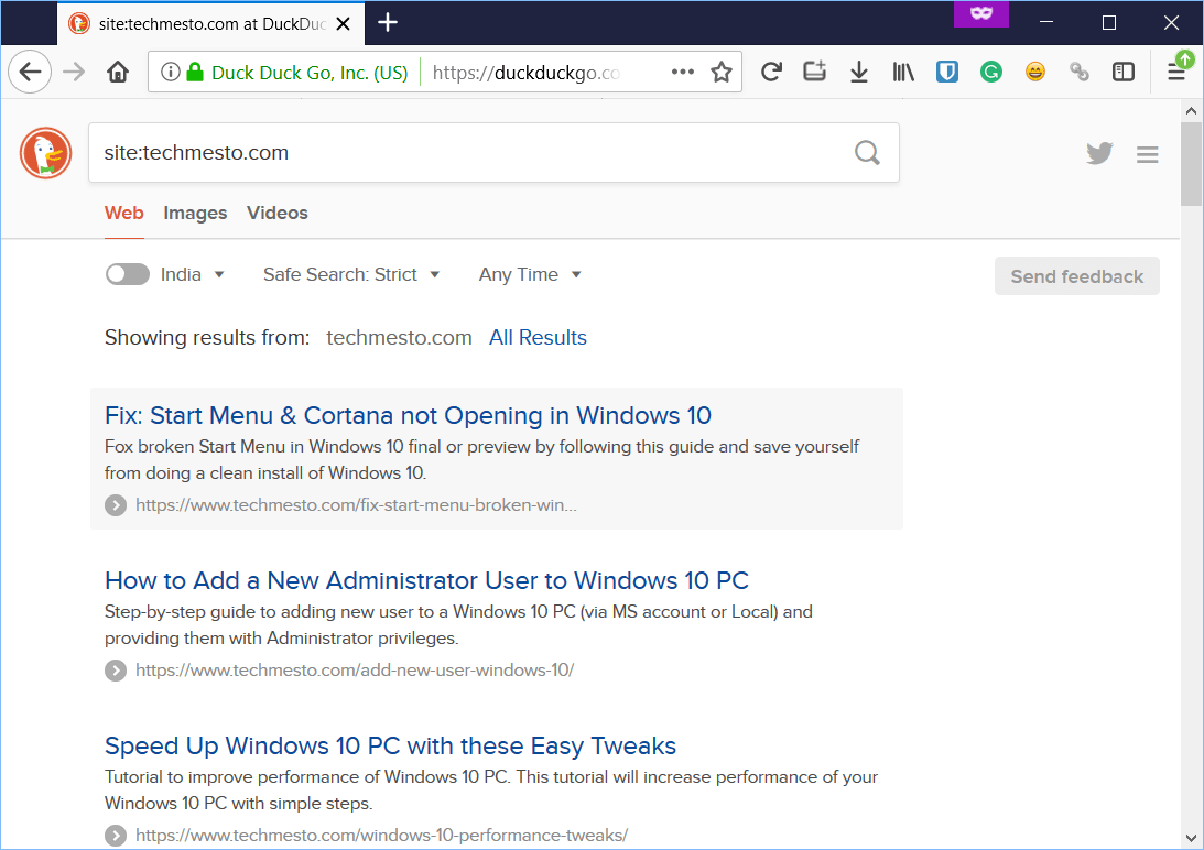 DuckDuckGo Search Results