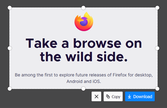 Firefox screenshots tool - native