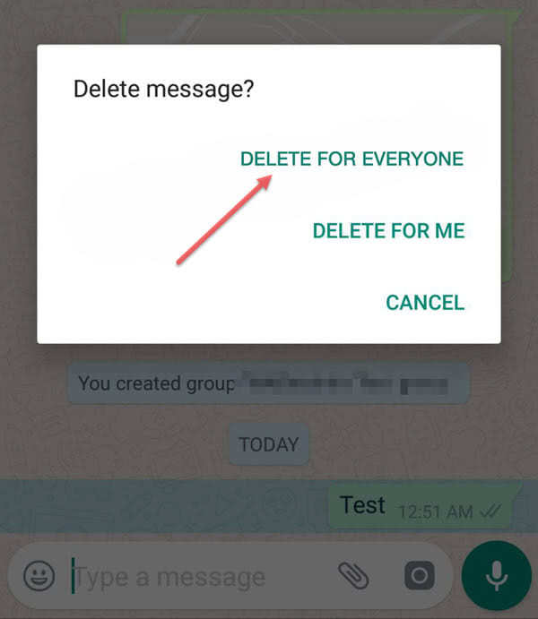 Delete for Everyone WhatsApp