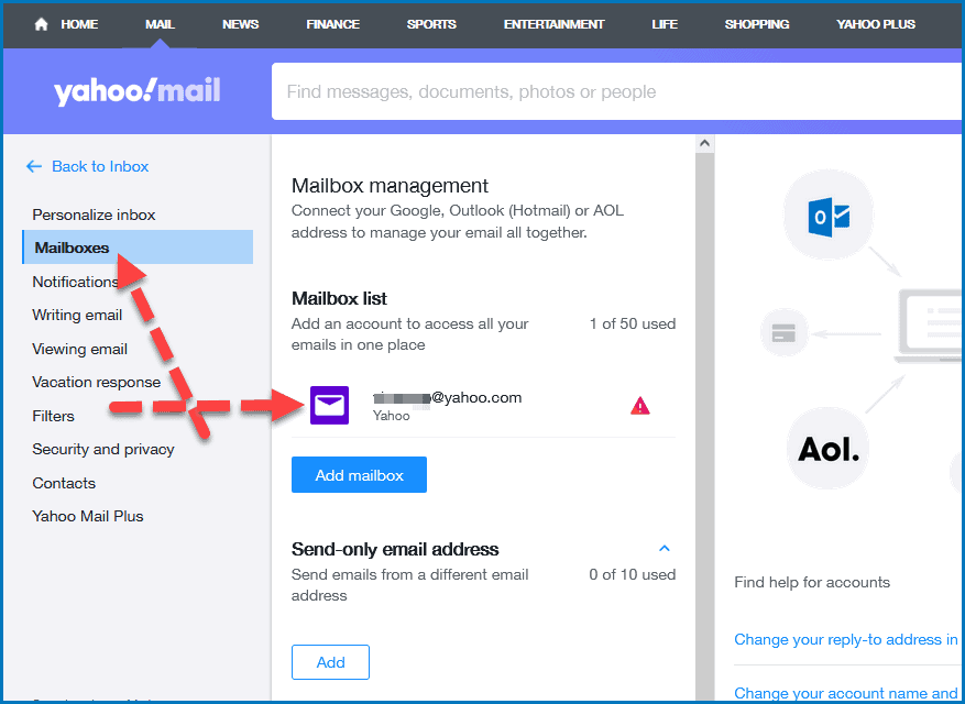 SaneBox  Yahoo: How to set up automatic forwarding from one