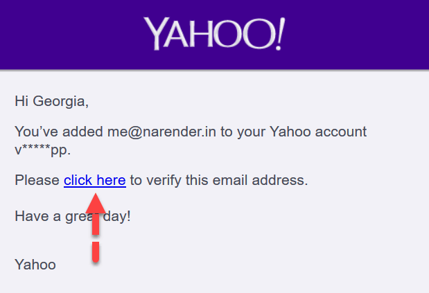 yahoo email verify