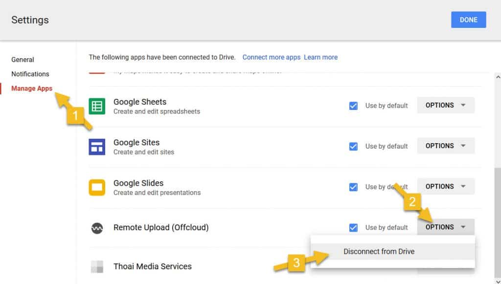 google drive apps permissions