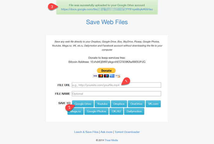 Save Web Files to cloud services using Thoai Media