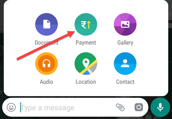 WhatsApp Payment attachment