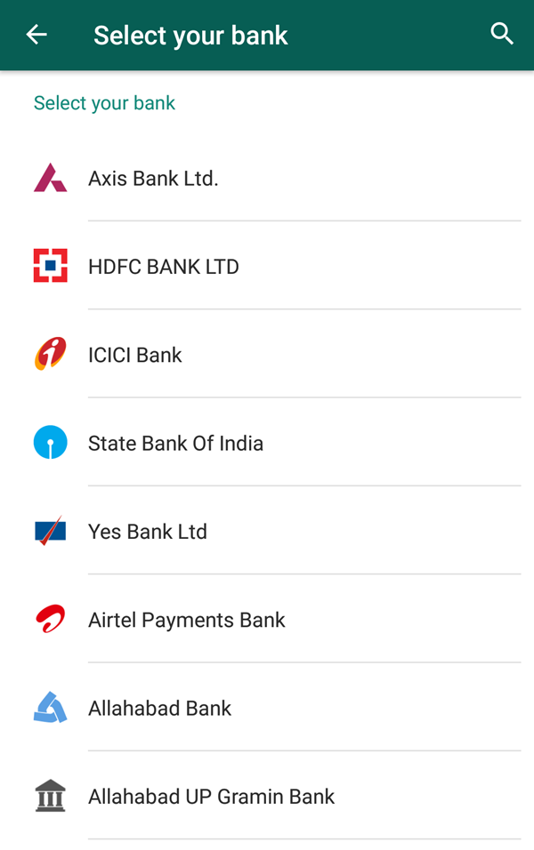 List of banks in WhatsApp Payments