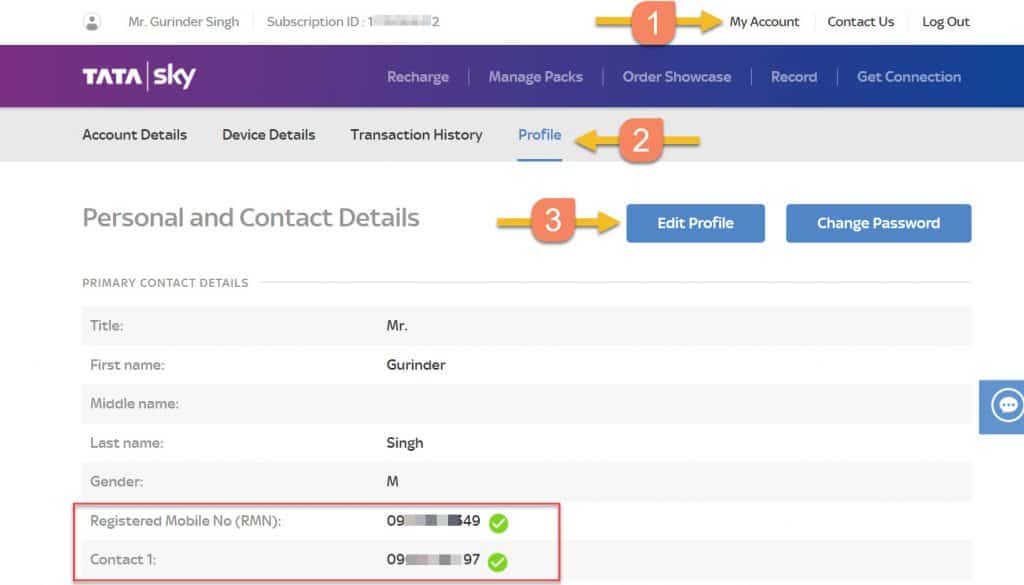 How to Change the Registered Mobile Number (RMN) in Tata Sky