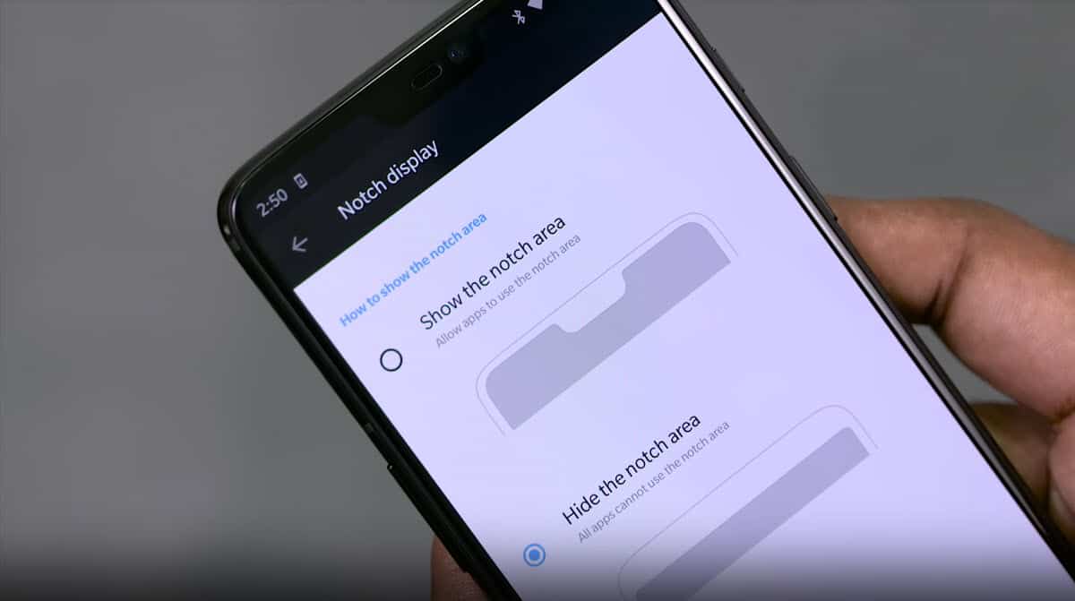 Notch Display settings in OnePlus 6