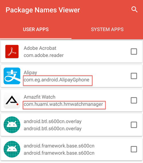 View Android app package name using Package Name Viewer 2.0