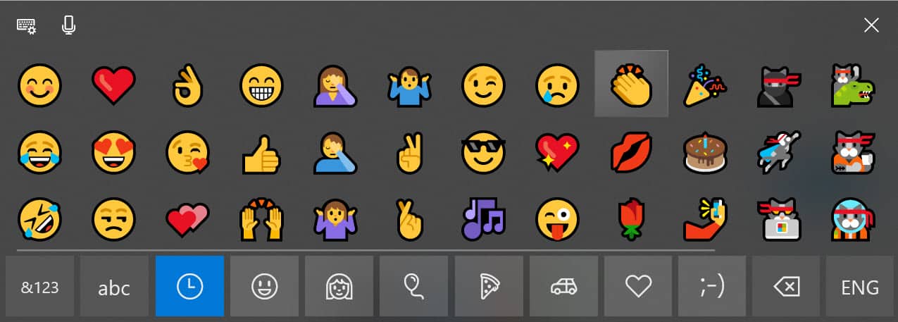 Emoji on Windows 10 keyboard