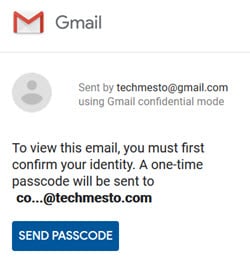 Confirm identity to view confidential email