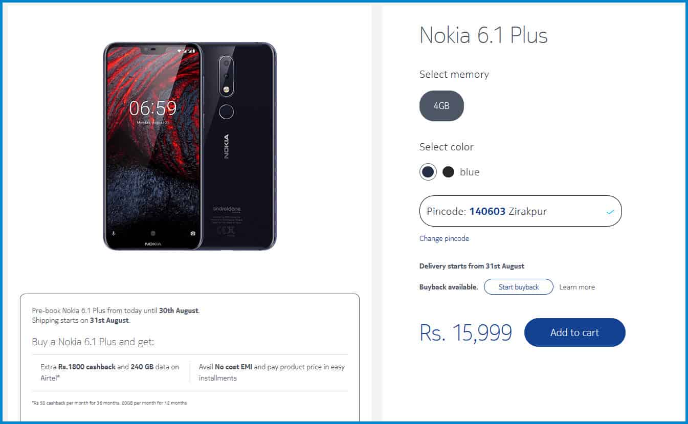 Buy Nokia 6.1 Plus X6 on Nokia store