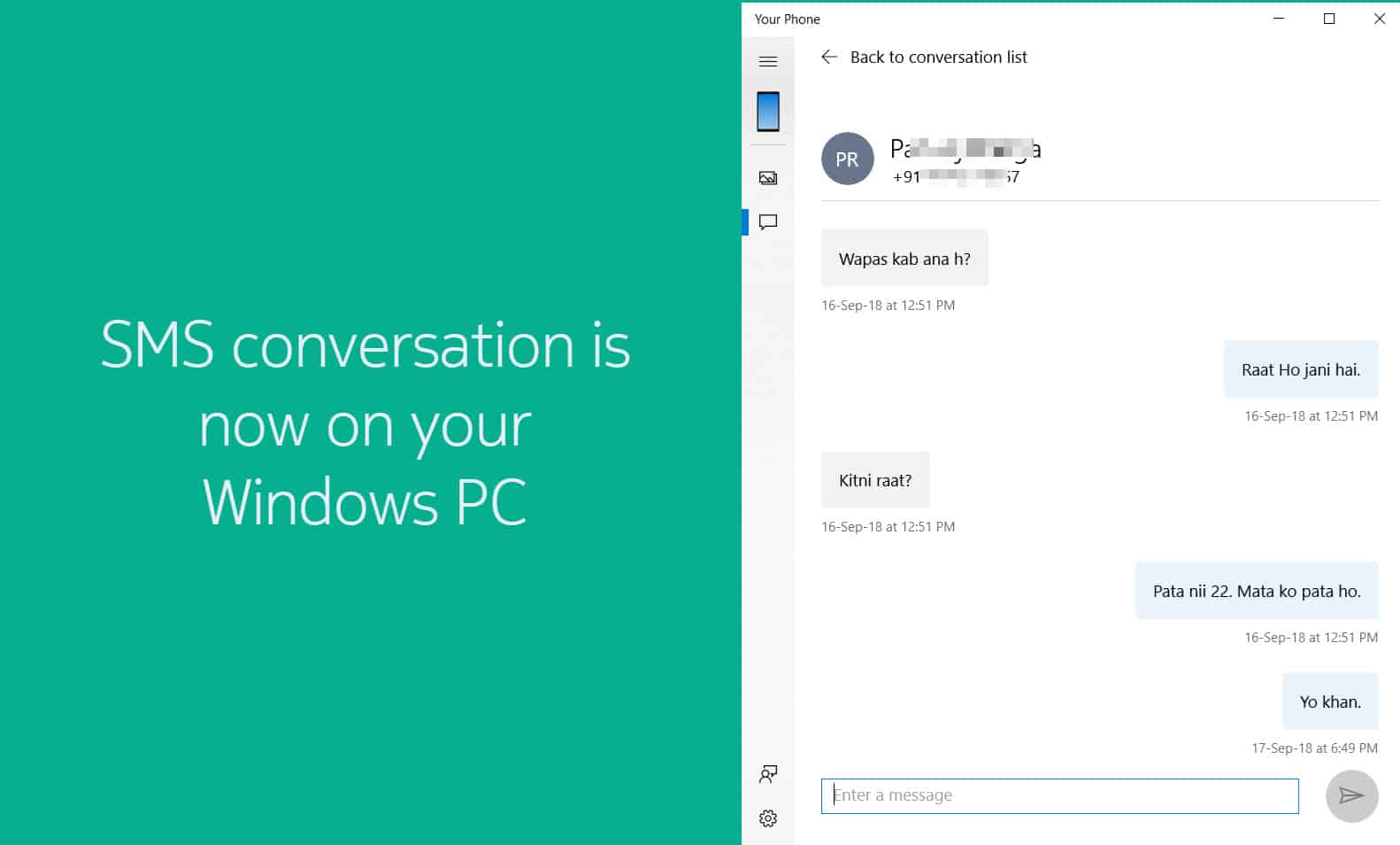 Android SMS conversation can be read on PC now