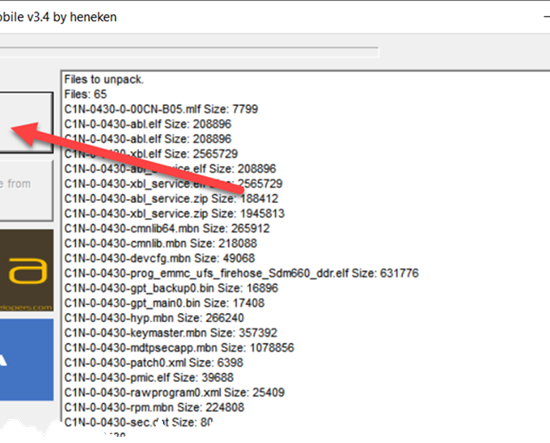 Unpack firmware package using Nb0 tools