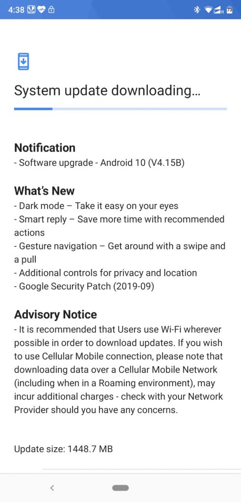 Android 10 update changelog - Nokia 8.1