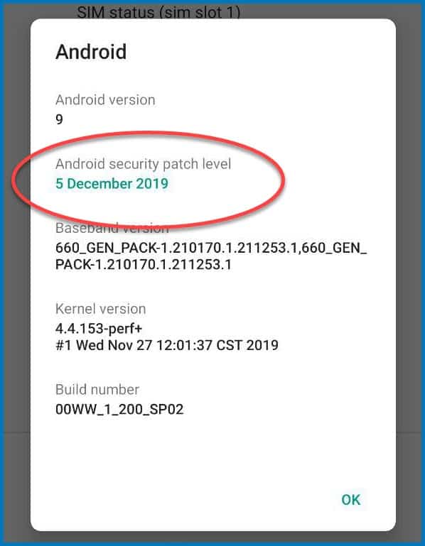 Check ANdroid security patch level