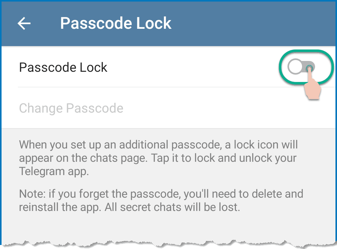 Enable Passcode Lock in Telegram