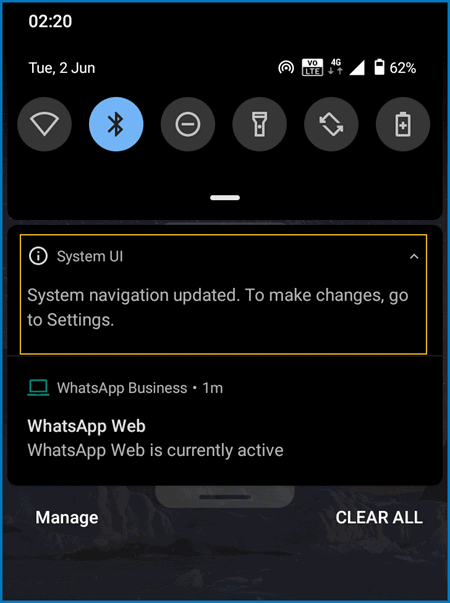System navigation updated