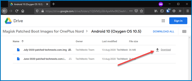 Download Magisk patched boot image for OnePlus Nord