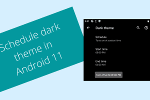 Schedule dark theme in Android 11