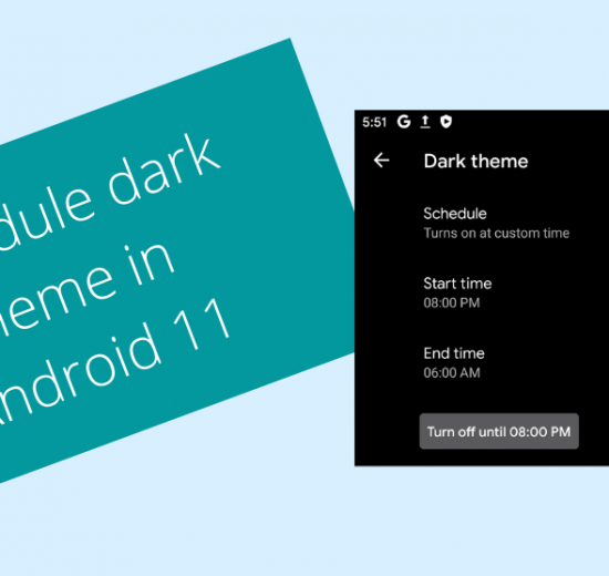 Schedule dark theme in Android 11