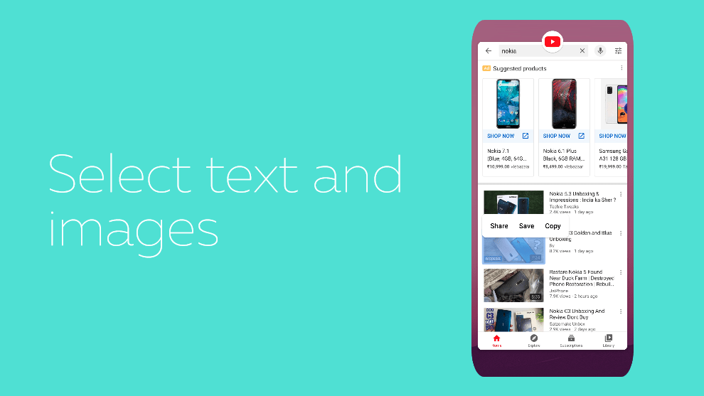 Select text and images from apps  feature in Android 11