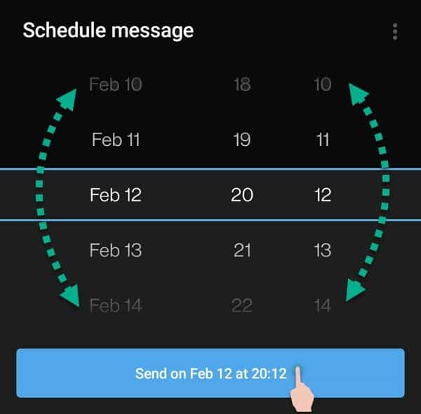 Set the future date and time for schedule