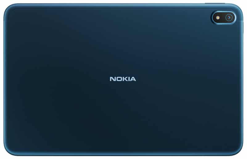 Nokia T20 tablet back side in Ocean Blue color