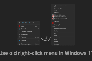 Use old right-click menu in Windows 11
