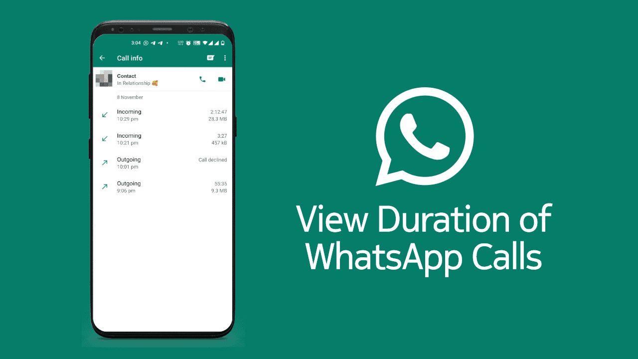 WhatsApp call duration history