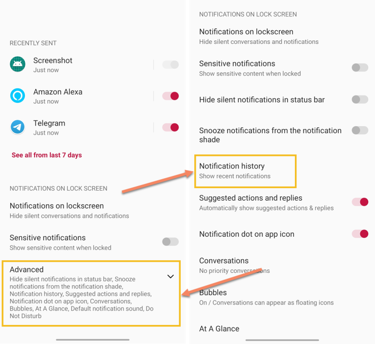 Notification History in Android lets you re-check dismissed notifications