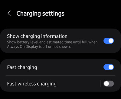 Charging Settings in OneUI 6